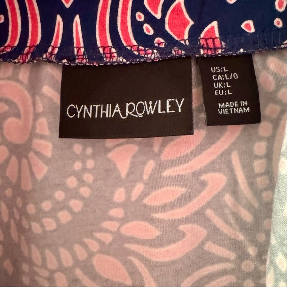 Cynthia Rowley Blue and Pink Pleated A-Line Knee-Length Skirt - Picture 4 of 5